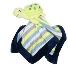 Carter's Plush Turtle Lovey Yellow Blue Striped 2016 14in Security Blanket
