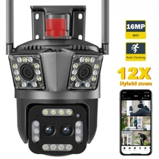 16MP Outdoor WiFi Camera PTZ 360° Surveillance Motion Tracking Security Camera
