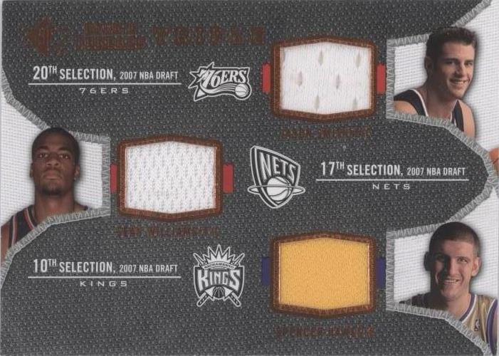 2007-08 SP Rookie Threads - Jason Smith/Spencer Hawes/Sean Williams #TRT-SHW - 1 of 2