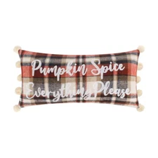 Mills Waffle Orange Pumpkin Spice Embroidered with Side Pom Poms 12 In. X 24 In.