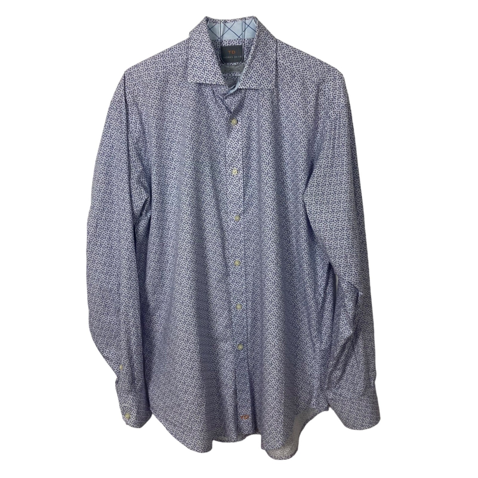 Thomas Dean Geometric Pattern Button Front Shirt … - image 3
