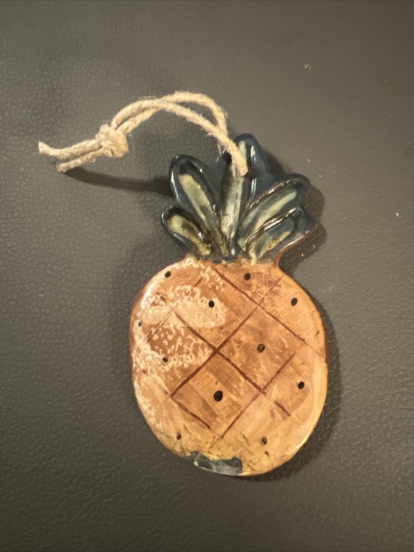 Oxford "R" Earthen Ware Pineapple Christmas Ornament