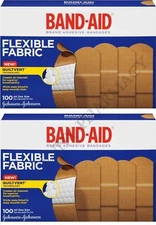 Band-Aid Bandages Flexible Fabric 1" x 3" 100 count ( 2 pack )=200 bandages 