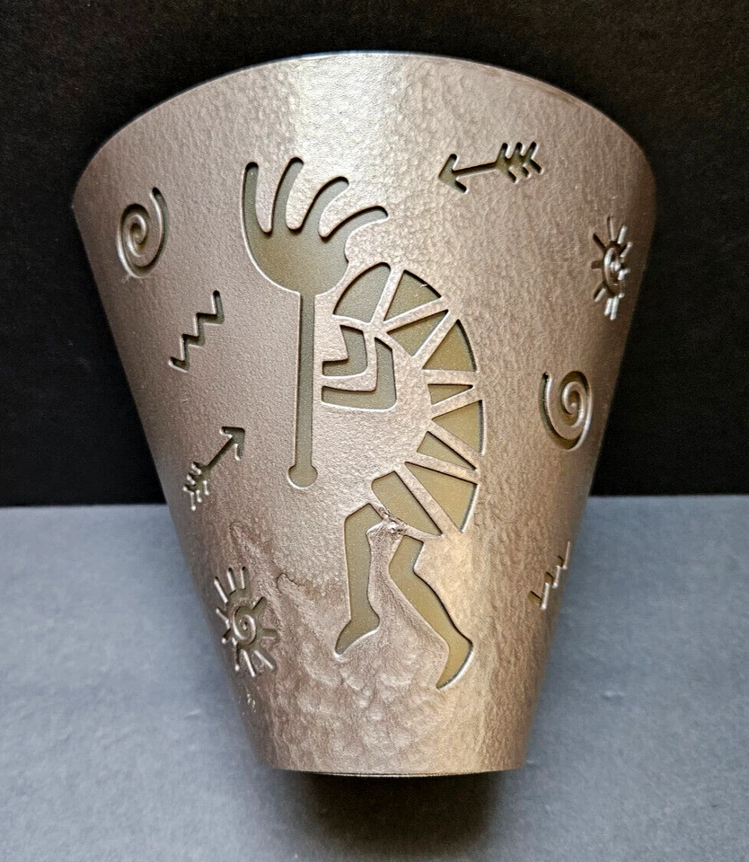 Aplique de pared para velas Southwest Kokopelli 6,25" ~ Sostiene una taza votiva de vidrio Foto 2 de 4