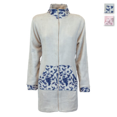 Damen Mantel mit Reißverschluss Paprika&Zenzero Fleece Koralle PP403 AB342