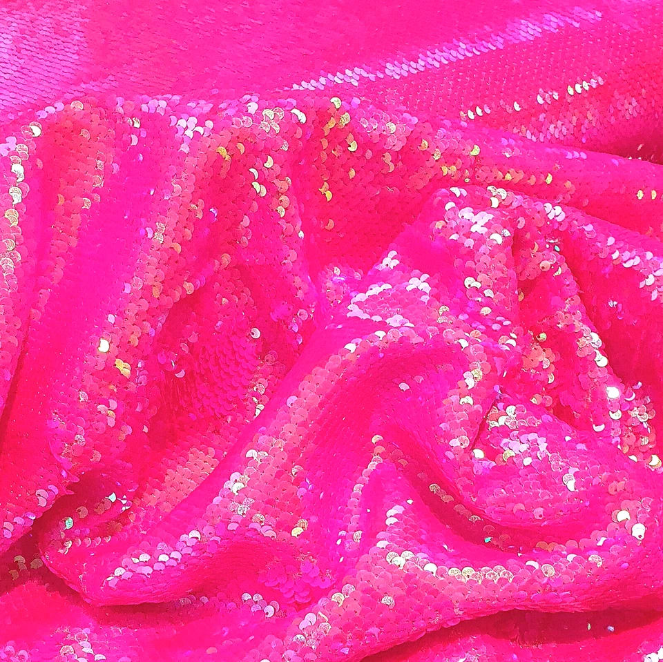 Paillettenstoff Meterware Wendepailletten Pink Streichpailletten 0,5m Glitzer - Bild 3 von 4