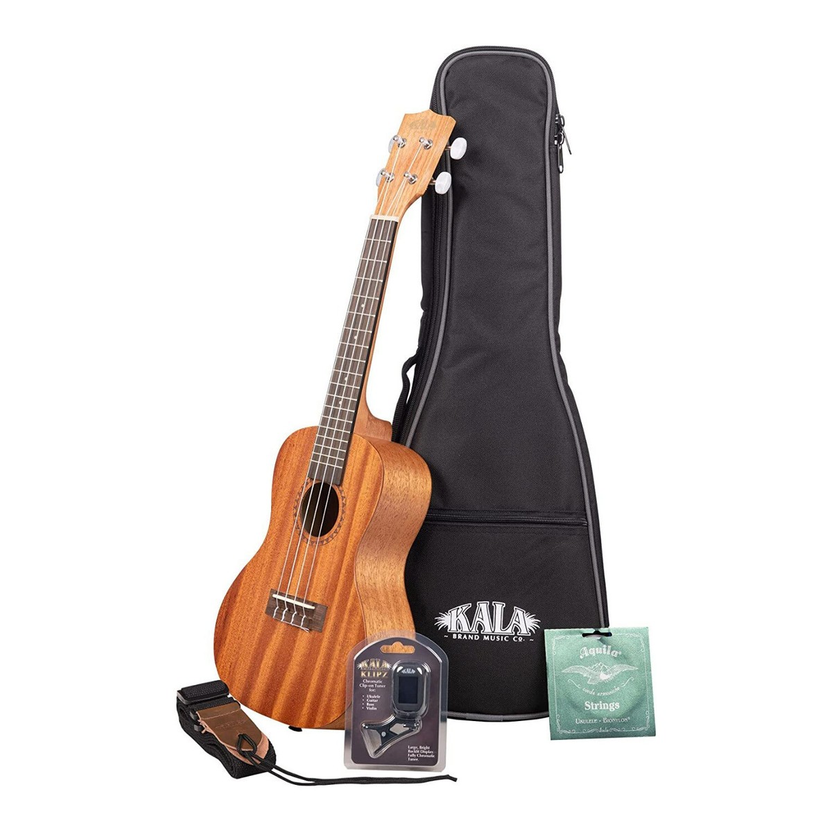 Kala KA-15T Mahogany Tenor Ukulele Bundle with Gig Bag Tuner Strap