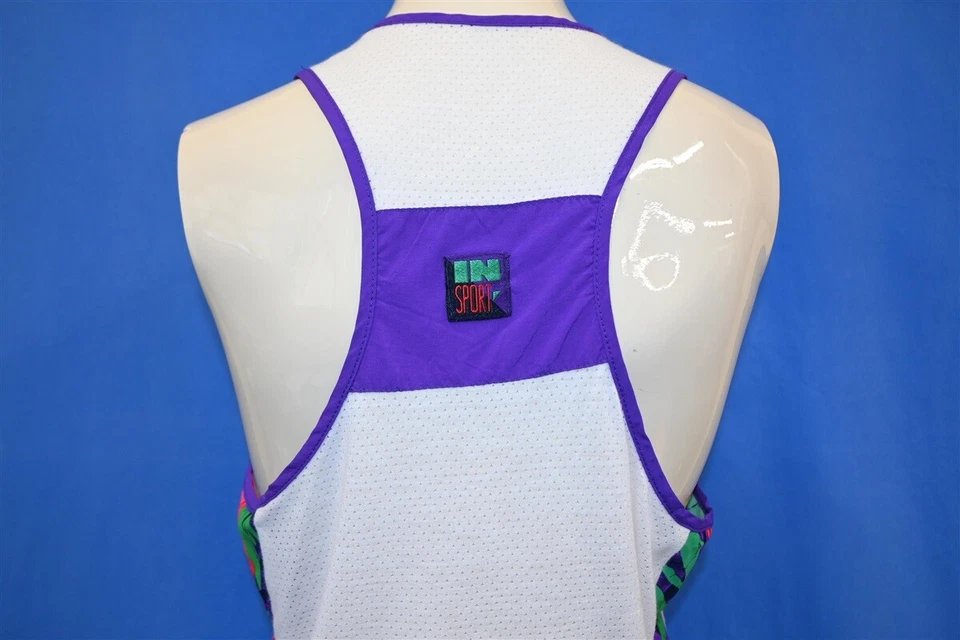 Camiseta DE COLECCIÓN AÑOS 80 EN DEPORTE NYLON COLORBLOCK ESPALDA DEPORTIVA MALLA TANK MUJER MEDIANA M Foto 3 de 4