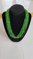 Green Beaded Necklace Hario Nepali Pote Beads