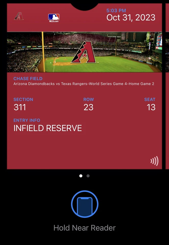 2x World Series Diamondbacks vs Rangers Oct. 31, 2023 Chase Field - Image 2 of 2