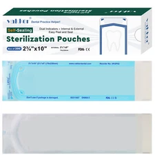 200pc 2.75" x 10" Self Sealing Sterilization Pouches Autoclave, Sterilizer Bag