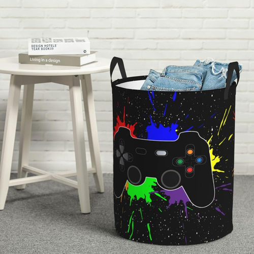 Gaming Theme Laundry Hamper, Joystick Storage Basket 62L for Home, Dorm, Nursery - Picture 7 of 12