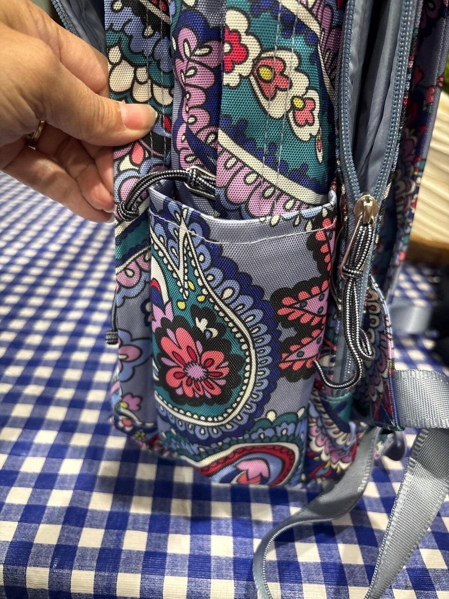 Vera Bradley Lighten Up Essential Large Backpack Purple Color block NEW 1994 Vera Bradley Backpack Lighten Up Large Floral Purple Laptop  main image 2