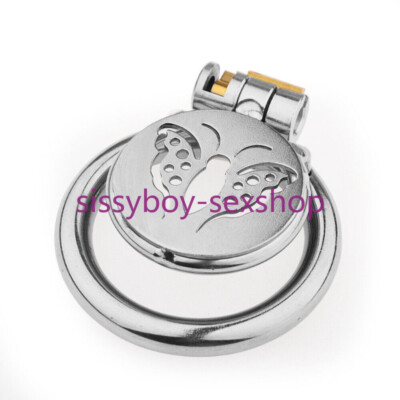 Stainless Steel Man Flat Chastity Cage Device Lockable Cage Ball Tube Device