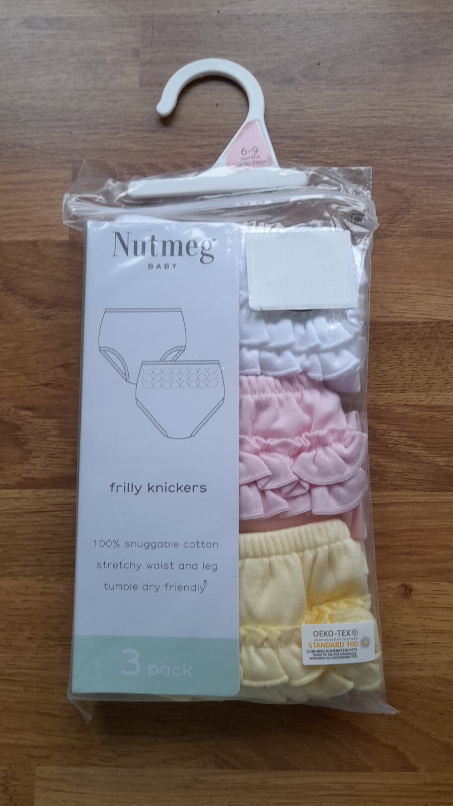 Baby Girls 3 Pack Of Frilly Pants/knickers Over Nappy Covers Size 69