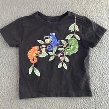 Tommy Bahama Shirt Kids 24 Months Gray Graphic Tee Short Sleeve Chameleon