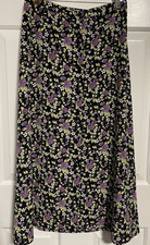 Vintage Women's Christopher Banks Floral Midi Skirt Buttons 90s Y2K Size 8