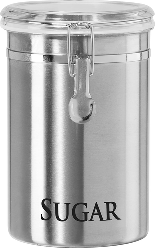 Stainless Steel Coffee and Sugar Canisters - Airtight Clamp Lid Containers - Picture 2 of 4
