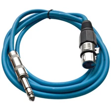 SEISMIC AUDIO Blue 1/4" TRS - XLR Female 6' Patch Cable