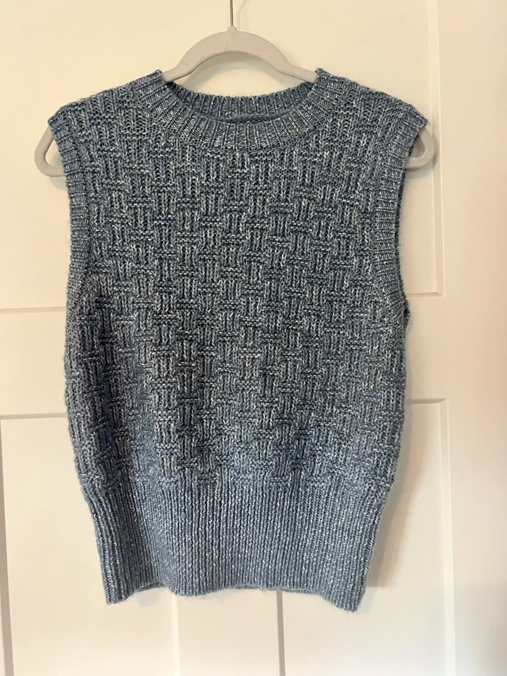 Chaleco Suéter Topshop Nordstrom Para Mujer Azul Claro Talla Mediana NUEVO CON ETIQUETAS NUEVO Foto 2 de 4