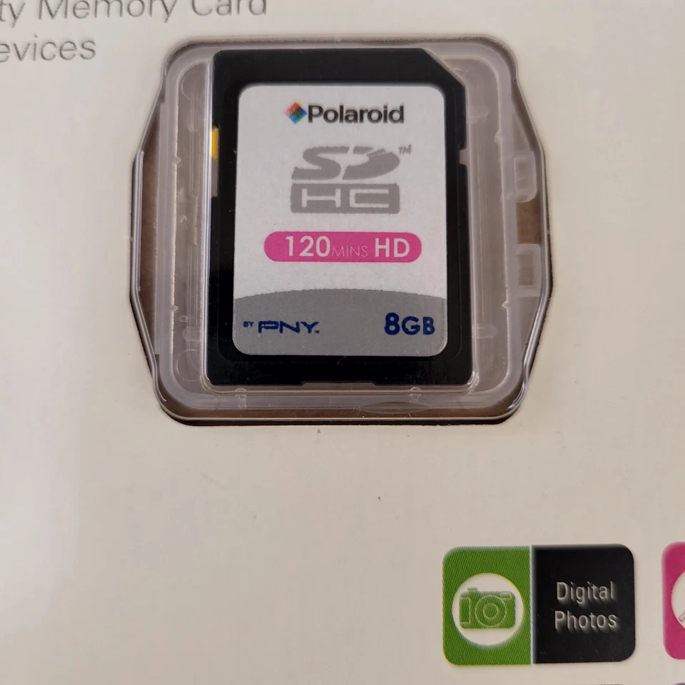 PNY Polaroid 8GB High Capacity Memory Card for Digital Devices 120HD SDHC - Image 3 of 4