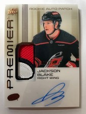 24-25 Premier Hockey Acetate Rookie Auto Patch AV-JB Jackson Blake  #/249