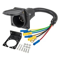 7 Way RV Trailer Light Connector Socket 7 Pin Wire Electrical Trailer Adapter Qu