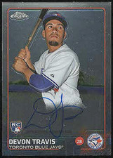 2015 Topps Chrome DEVON TRAVIS On-Card Autograph RC Auto Rookie Card #AR-DT. rookie card picture