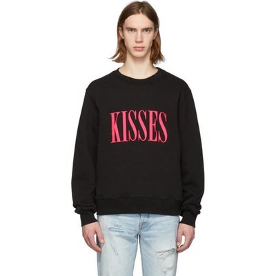 Amiri Black and Pink Kisses Crew Sweatshirt Size L