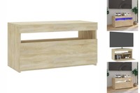 Tv-Schrank Mit LED Leuchten Sonoma Eiche 75X35X40 Cm Lowboard