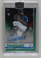 2019 Topps Clearly Authentic Auto Green 36/99 Touki Toussaint #CAA-TT Auto 1d2e