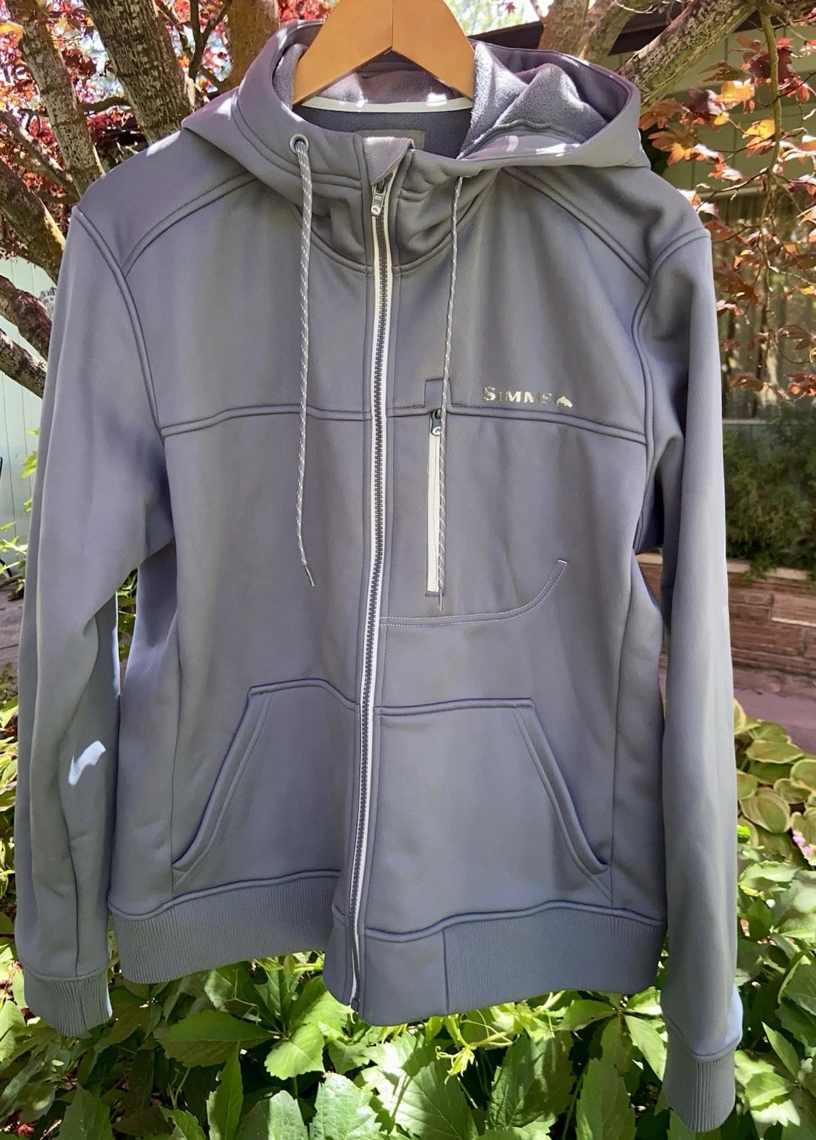 Simms Fishing Rogue Hoody Blue Soft Fleece Lined Jacket Men’s Sz XL New