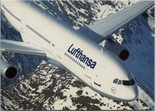 Vintage LUFTHANSA AIRLINES Germany 4x6" Postcard "Airbus A340-200" Plane in Air