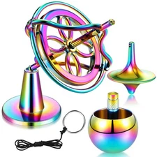 3 Pieces Precision Gyroscope Toy Spinner Top Anti Gravity Metal Balance Spinn...
