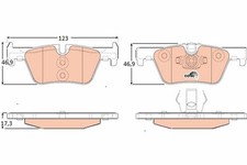 Bremsbelag Satz Bremsscheibe Scheibenbremse für BMW ab 11-> Hinten TRW Gdb1919