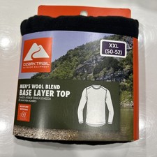 Ozark Trail Men's Wool Blend Base Layer Thermal Black Soot Top SZ XXL 50-52 