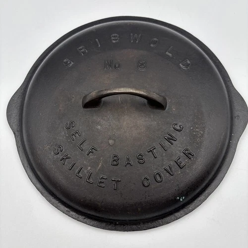 VINTAGE Griswold #8 Large Logo Self Basting Low Dome Cast Iron Skillet Lid 468