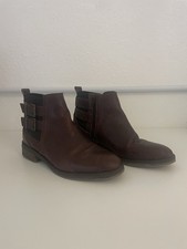 Fat Face Brown Leather Ankle Boots - Sz UK 5 / EU 38 - Fatface