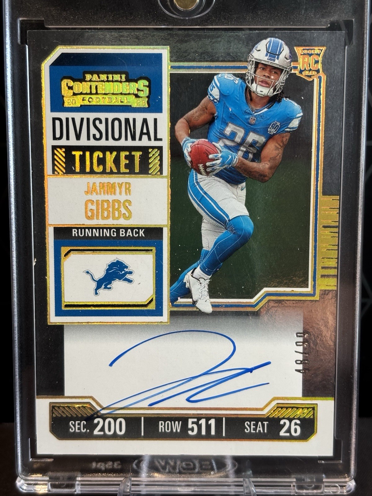 2023 Contenders Divisional Ticket RC Auto JAHMYR GIBBS on card /99!  Rookie 🔥