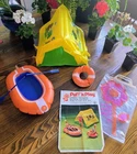 Vintage 1979 Zee Toys BARBIE Puff N Play BLOW UP CAMPING SET tent kayak paddles