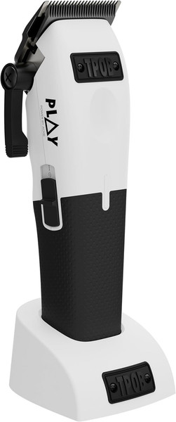 Cortapelos Play Barber para hombre 7500 RPM con empuñaduras de goma (blanco)