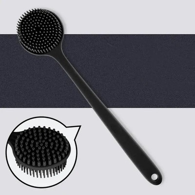 Soft Silicone Back Scrubber Shower Body Brush with Long Handle for Men Women