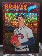 2026 Topps Heritage Hurston Waldrep Burgandy Sparkle SP 145 Code 925- Braves