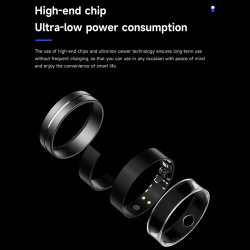 Smart Ring Fitness Tracker Heart Rate SPO2/BP Sleep Monitoring IP68 Waterproof - Picture 7 of 34