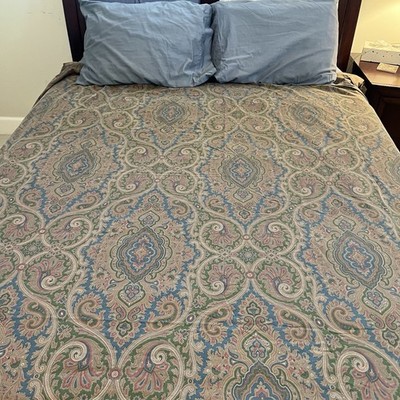 Ralph Lauren Elizabeth Brianna Paisley Full Flat Sheet Vintage USA Old Money