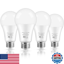 LED Light Bulbs 100W Equivalent A19 5000K Daylight 1500lm Non-Dimmable E26 4-Pac