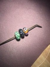 Authentic Trollbeads 3 Retired Unique Glass Designs