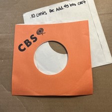 1 Company Sleeve Only Orange CBS Logo add ship .10 cents