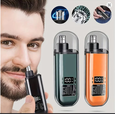 USB-C Rechargeable Nose Ear Hair Trimmer for Men Professional Portable Blue Kit