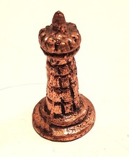 Pièce d'échecs en étain - Tour de cuivre 1,5" de haut